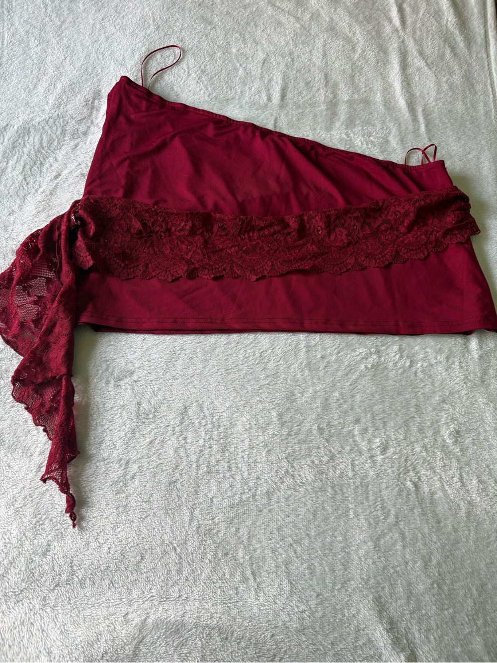 Women's Lace Skirt - Burgundy
